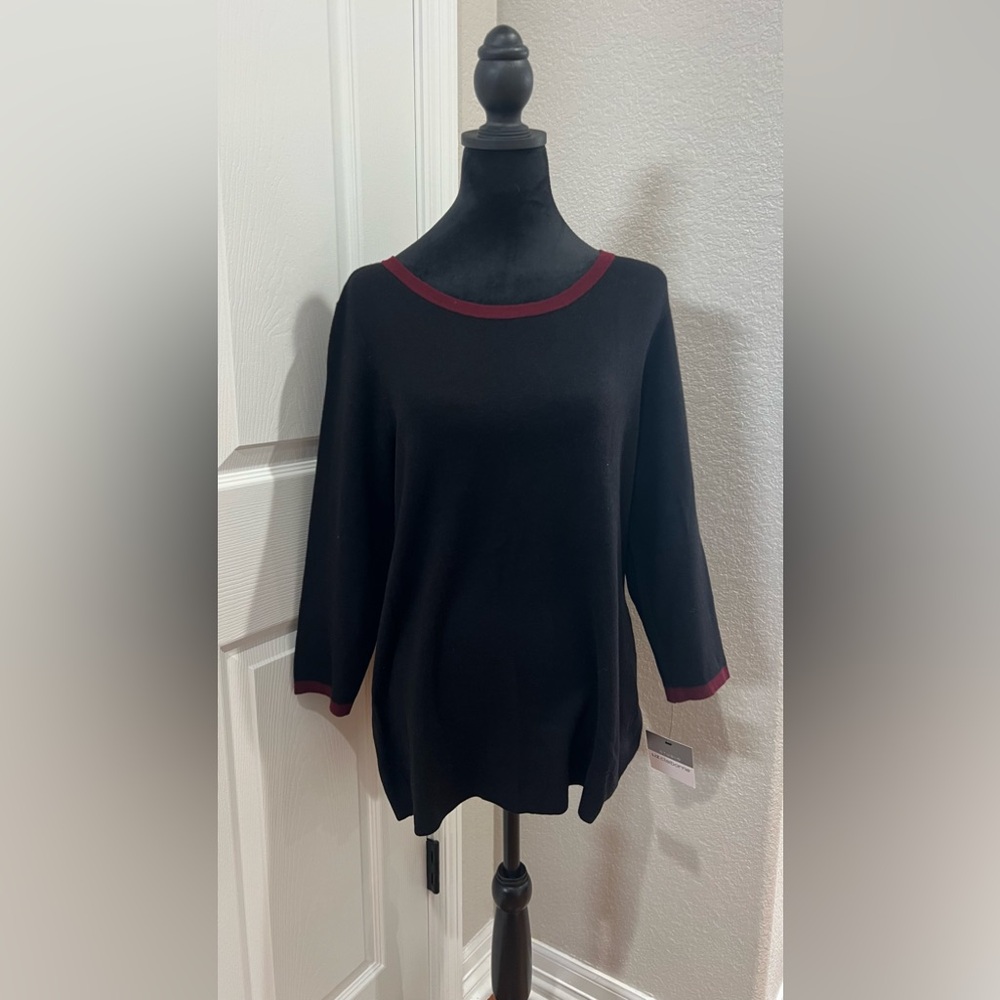 LIZ CLAIBORNE STUDIO WOMEN SWEATER SIZE LARGE MADE IN JORDAN
